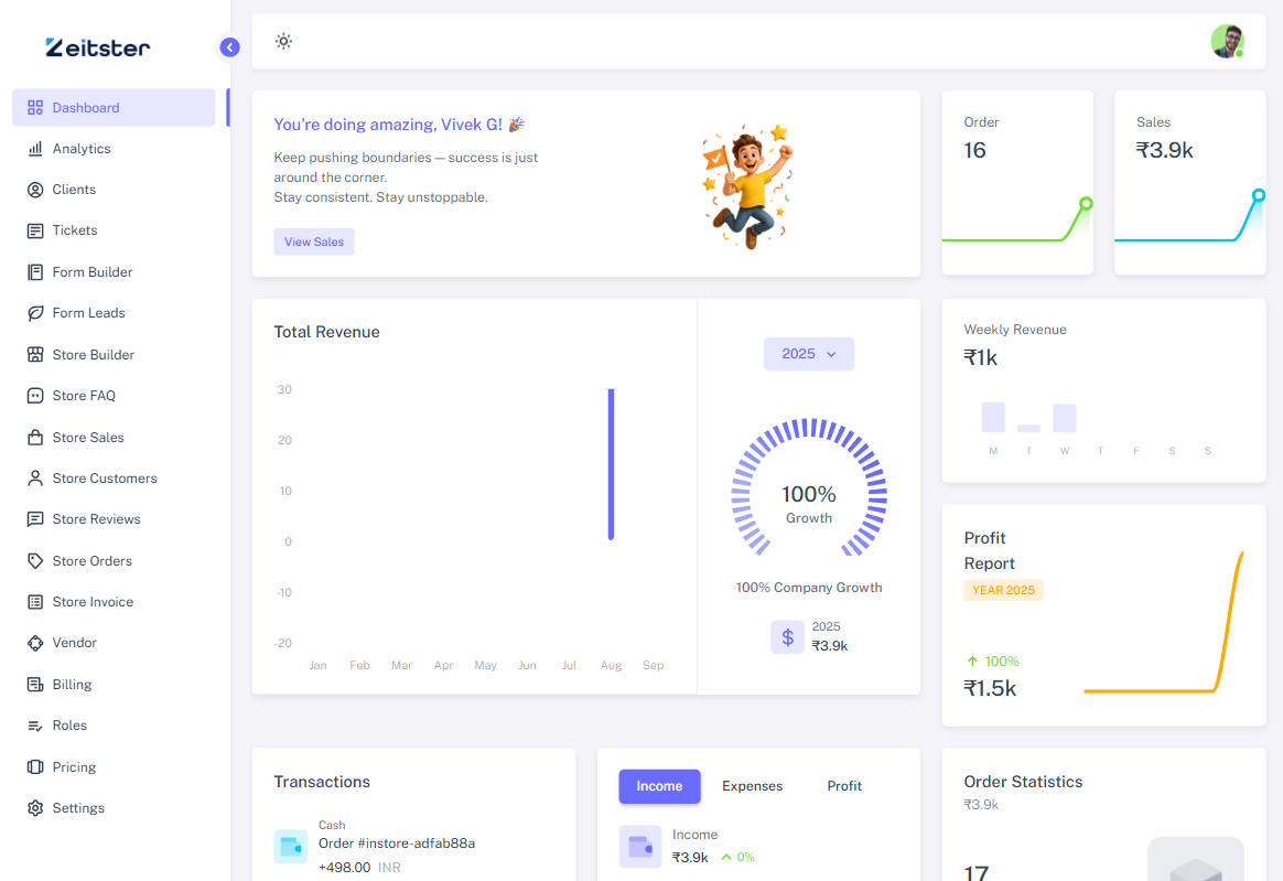 hero dashboard